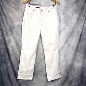 NYDJ Lift Tuck Technology Women’s Size 14P Optic White Ankle Jeans NWT Slim